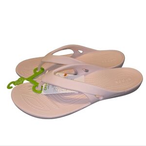 NWT Crocs Flip Flips Iconic Comfort Women's Sz 10 Blush Pink